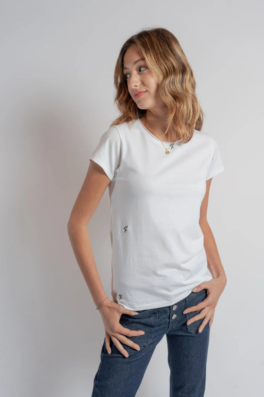 Embroidered Cotton T-Shirt - Star