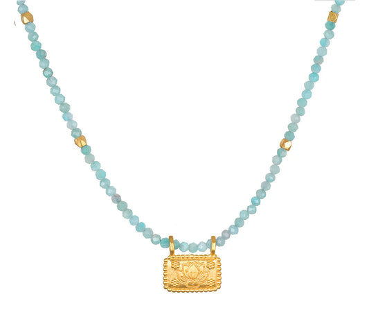 Serene Journey Lotus Amazonite Necklace